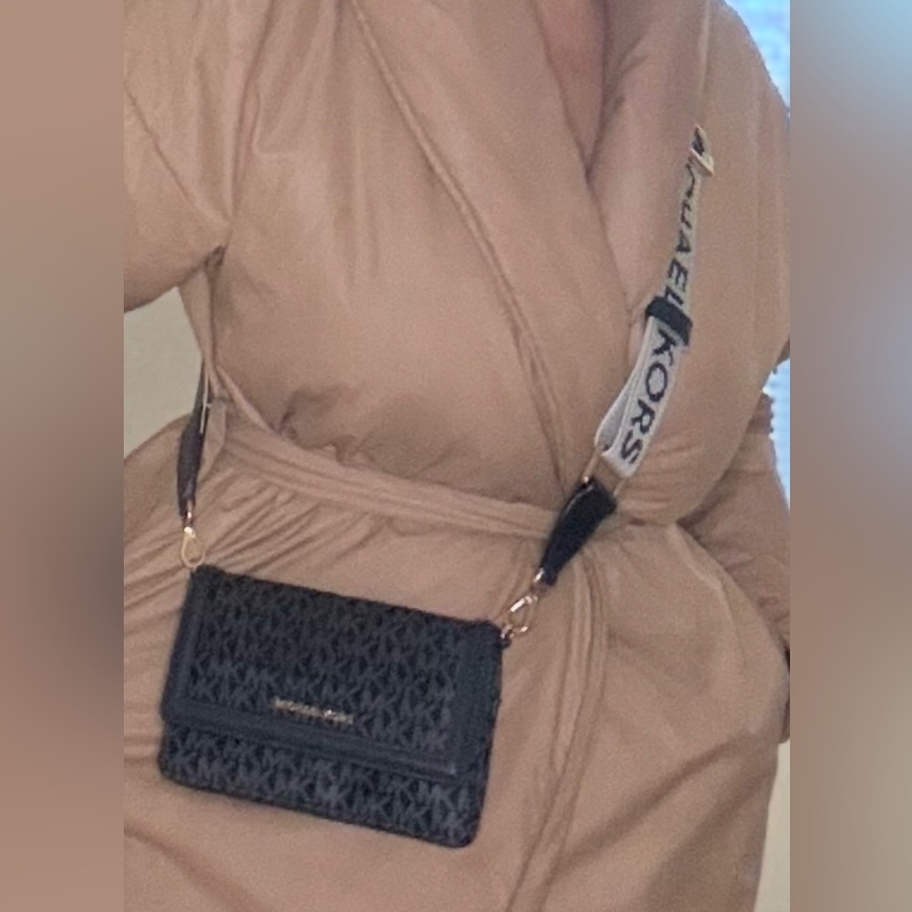 Michael Kors Navy Blue Monogram Crossbody Bag